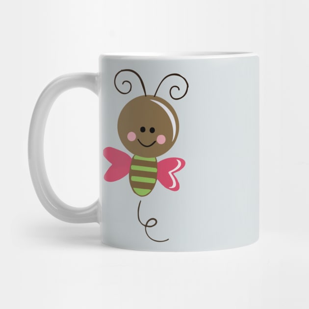 Cute bee design, bee with heart wings by Ribsa